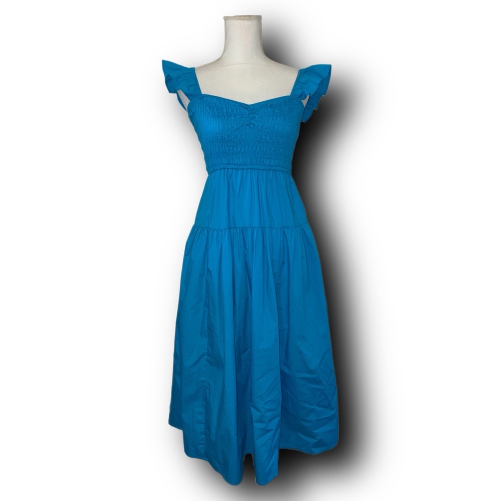 Abercrombie Smocked Bodice Cotton Blend Maxi Dress Cottagecore Girlhoodcore
